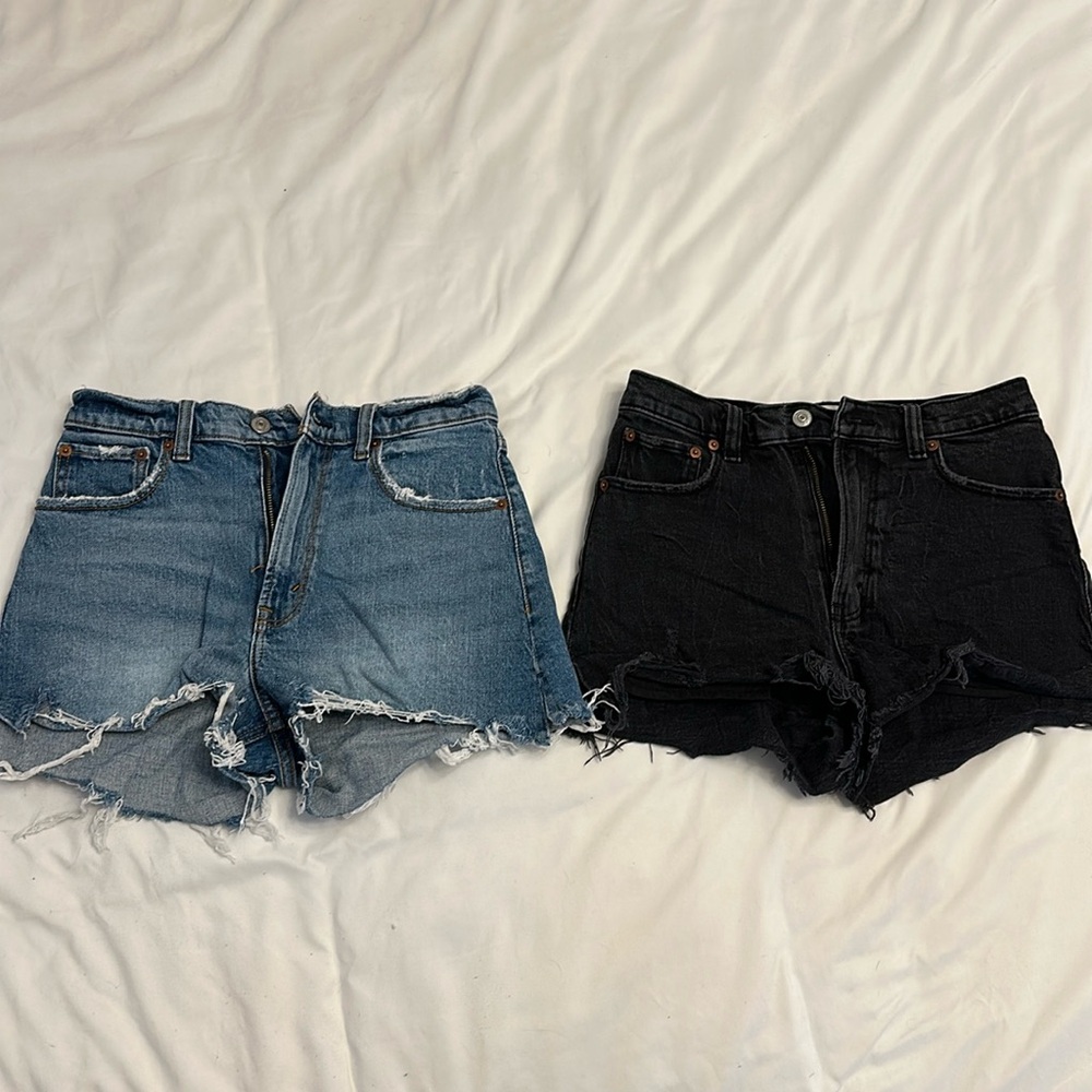 Abercrombie The Cutoff High Rise Jean Denim Shorts Bundle